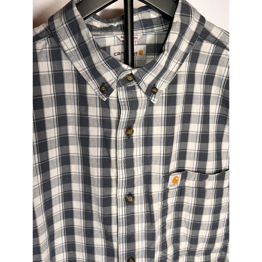 Carhartt Mens XL Relaxed Fit Plaid Short Sleeve Button Up Shirt‎ - Picture 3 of 7